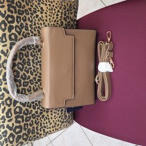 Izod Tan Structured Top-Handle Satchel